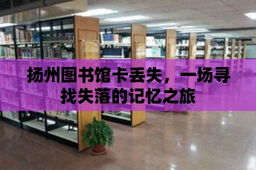 揚州圖書館卡丟失，一場尋找失落的記憶之旅