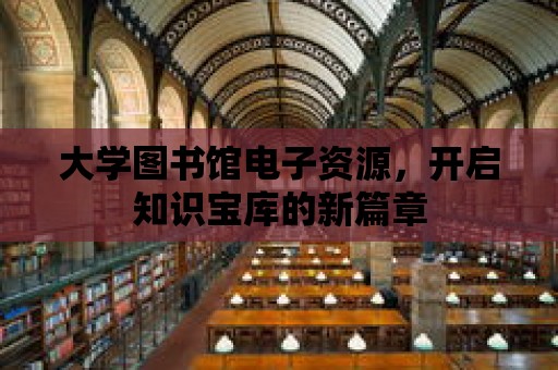 大學圖書館電子資源，開啟知識寶庫的新篇章