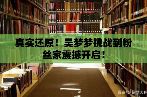 真實還原！吳夢夢挑戰到粉絲家震撼開啟！