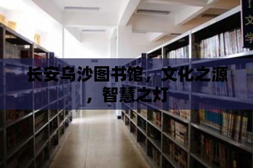 長安烏沙圖書館，文化之源，智慧之燈