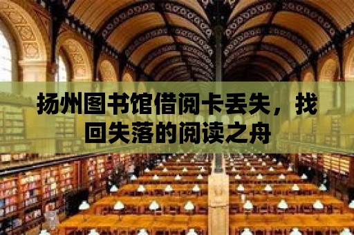 揚州圖書館借閱卡丟失，找回失落的閱讀之舟