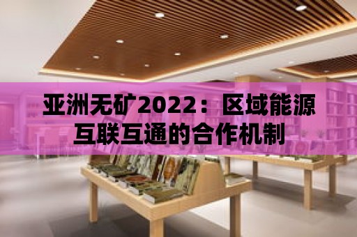 亞洲無礦2022：區(qū)域能源互聯(lián)互通的合作機(jī)制