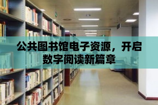 公共圖書館電子資源，開啟數字閱讀新篇章