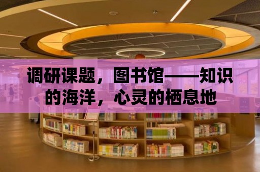 調研課題，圖書館——知識的海洋，心靈的棲息地