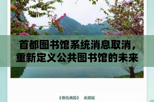 首都圖書館系統(tǒng)消息取消，重新定義公共圖書館的未來