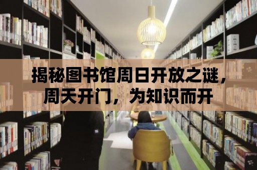 揭秘圖書館周日開放之謎，周天開門，為知識而開