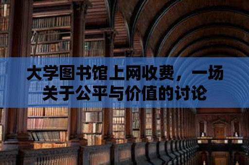 大學圖書館上網收費，一場關于公平與價值的討論