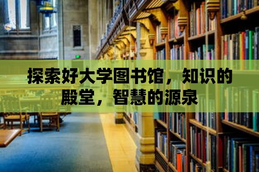 探索好大學(xué)圖書館，知識(shí)的殿堂，智慧的源泉