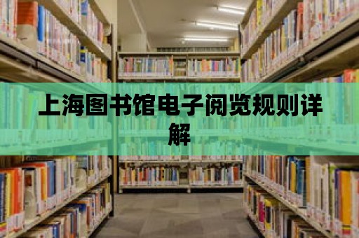 上海圖書館電子閱覽規(guī)則詳解