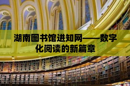 湖南圖書館進知網——數字化閱讀的新篇章