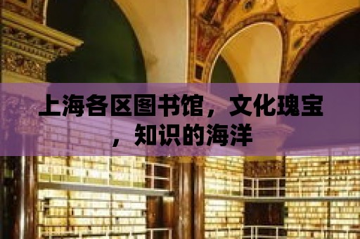 上海各區圖書館，文化瑰寶，知識的海洋