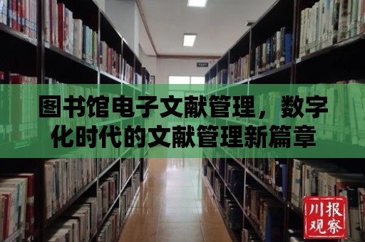 圖書館電子文獻管理，數字化時代的文獻管理新篇章