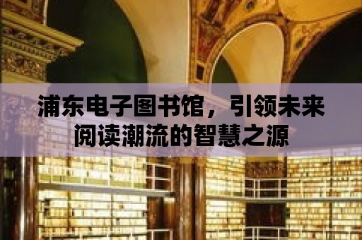 浦東電子圖書館，引領未來閱讀潮流的智慧之源