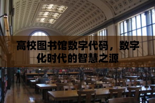 高校圖書館數字代碼，數字化時代的智慧之源