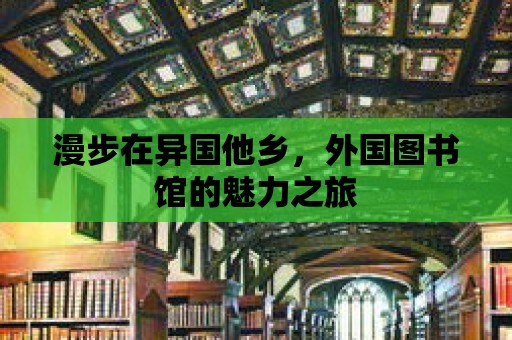 漫步在異國他鄉，外國圖書館的魅力之旅