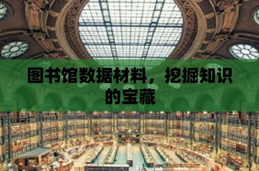 圖書館數據材料，挖掘知識的寶藏