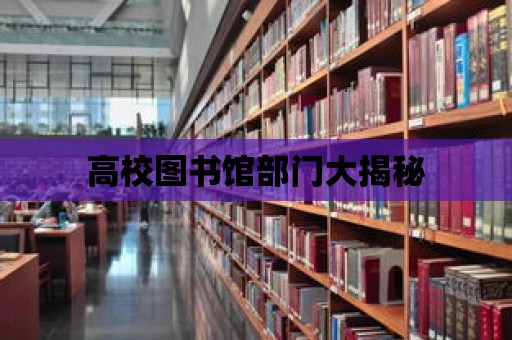 高校圖書館部門大揭秘