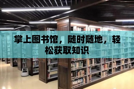 掌上圖書館，隨時隨地，輕松獲取知識