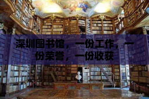 深圳圖書館，一份工作，一份榮譽，一份收獲