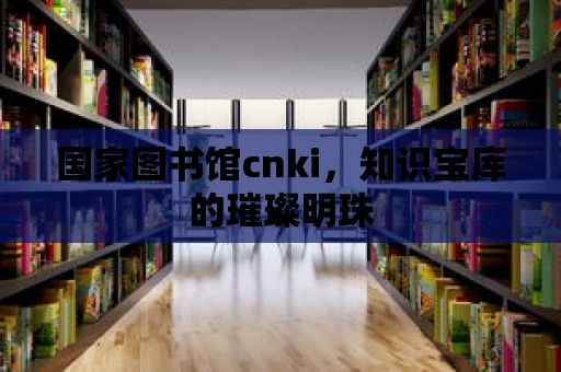 國家圖書館cnki，知識寶庫的璀璨明珠