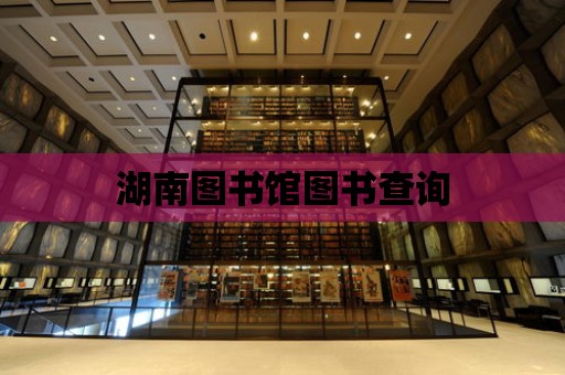 湖南圖書館圖書查詢