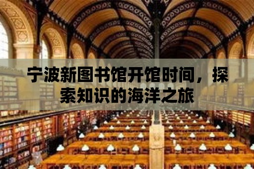 寧波新圖書館開館時間，探索知識的海洋之旅