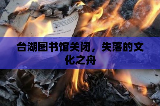 臺湖圖書館關閉，失落的文化之舟