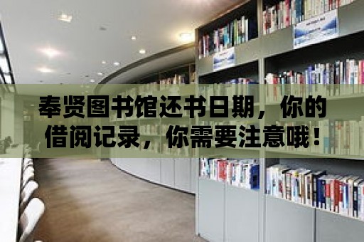 奉賢圖書館還書日期，你的借閱記錄，你需要注意哦！