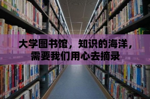 大學(xué)圖書館，知識(shí)的海洋，需要我們用心去摘錄