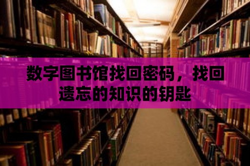 數字圖書館找回密碼，找回遺忘的知識的鑰匙