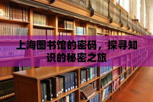 上海圖書館的密碼，探尋知識的秘密之旅