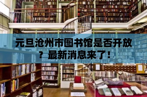 元旦滄州市圖書館是否開放？最新消息來了！