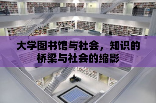 大學圖書館與社會，知識的橋梁與社會的縮影