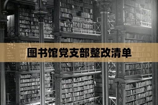 圖書館黨支部整改清單