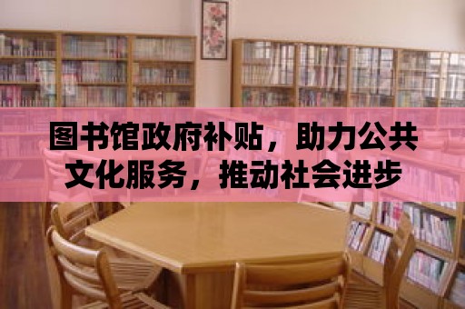 圖書館政府補貼，助力公共文化服務，推動社會進步