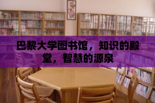 巴黎大學圖書館，知識的殿堂，智慧的源泉