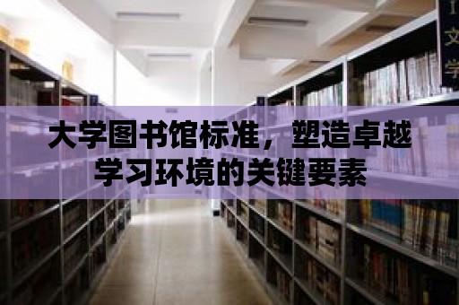 大學圖書館標準，塑造卓越學習環境的關鍵要素