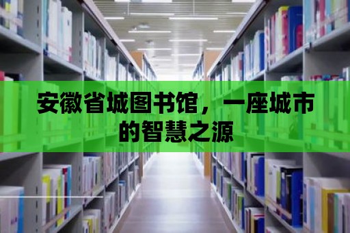 安徽省城圖書館，一座城市的智慧之源