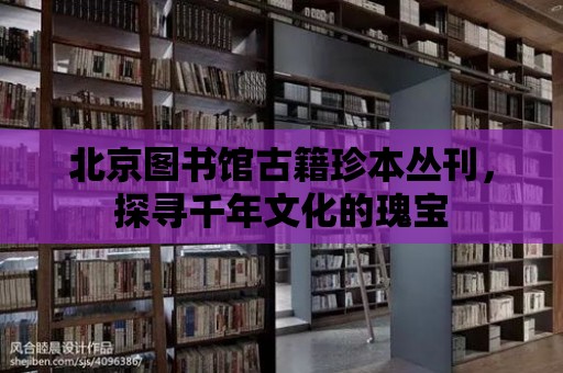 北京圖書館古籍珍本叢刊，探尋千年文化的瑰寶