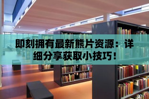 即刻擁有最新熊片資源：詳細分享獲取小技巧！