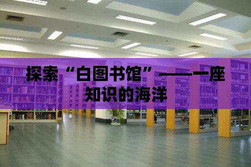 探索“白圖書館”——一座知識的海洋