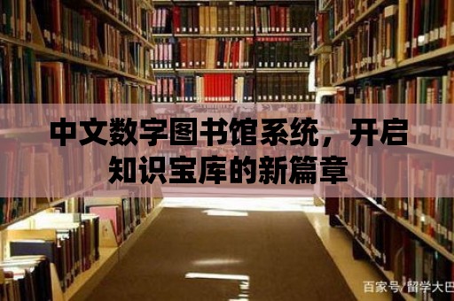 中文數字圖書館系統，開啟知識寶庫的新篇章