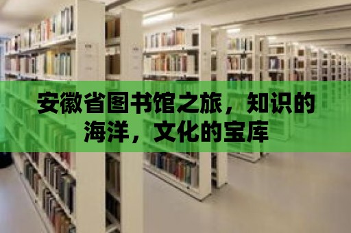 安徽省圖書館之旅，知識的海洋，文化的寶庫