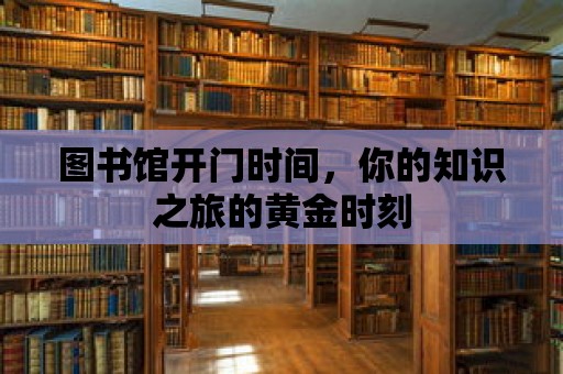 圖書館開門時間，你的知識之旅的黃金時刻