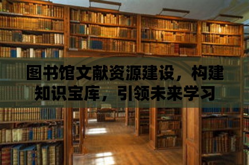 圖書館文獻資源建設，構建知識寶庫，引領未來學習