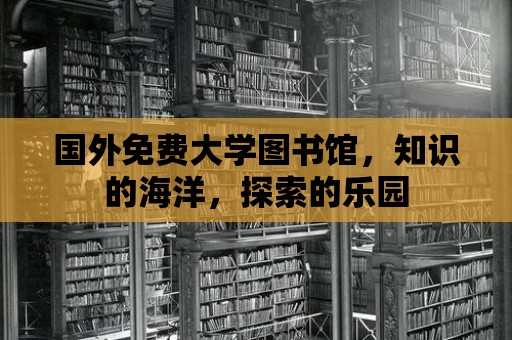 國外免費大學圖書館，知識的海洋，探索的樂園