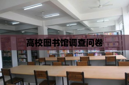 高校圖書館調(diào)查問卷