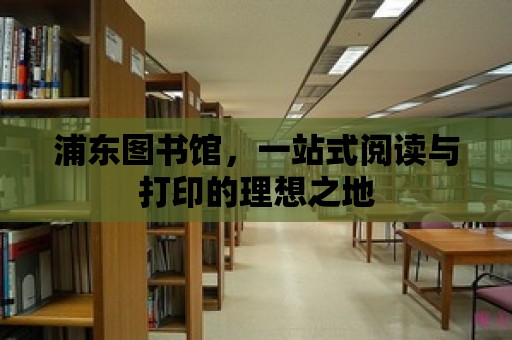 浦東圖書館，一站式閱讀與打印的理想之地