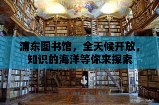 浦東圖書館，全天候開放，知識的海洋等你來探索