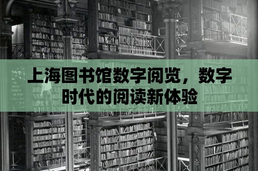 上海圖書館數字閱覽，數字時代的閱讀新體驗